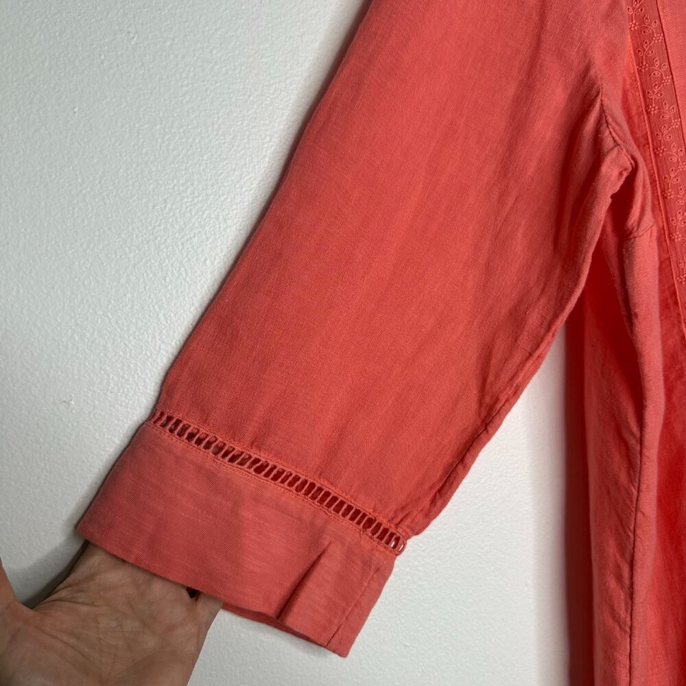 Soft Surroundings Linen Tunic top Coral‎ Size XL - Picture 5 of 11
